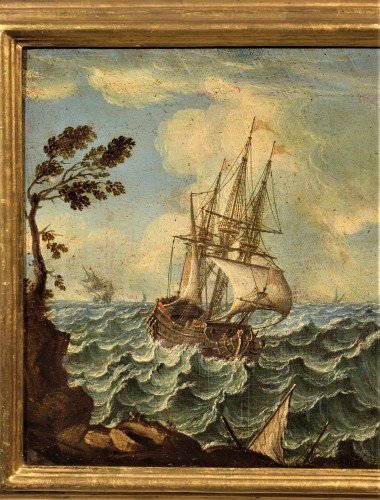 XVIIIe siècle - Marine orageuse sur la côte - Orazio Grevenbroeck (1676 -1739)